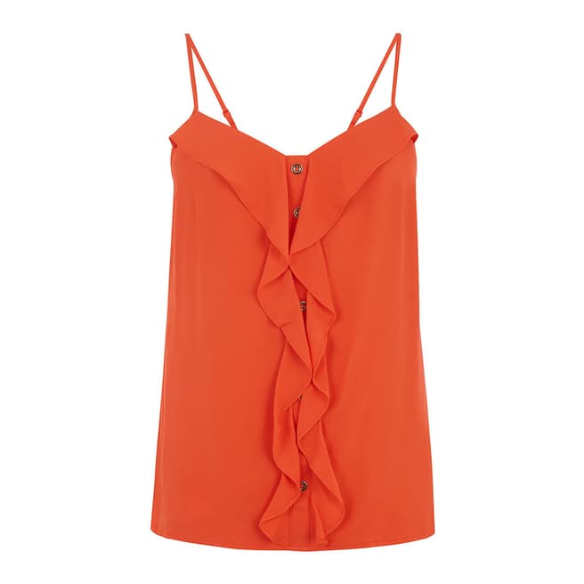 Oasis Coral Cami Button Pleated Top