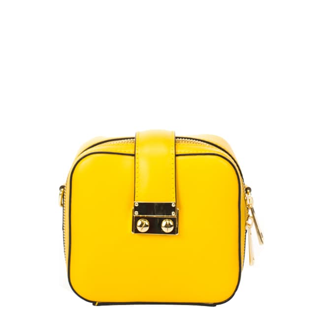 Giulia Massari Yellow Leather Crossbody Bag