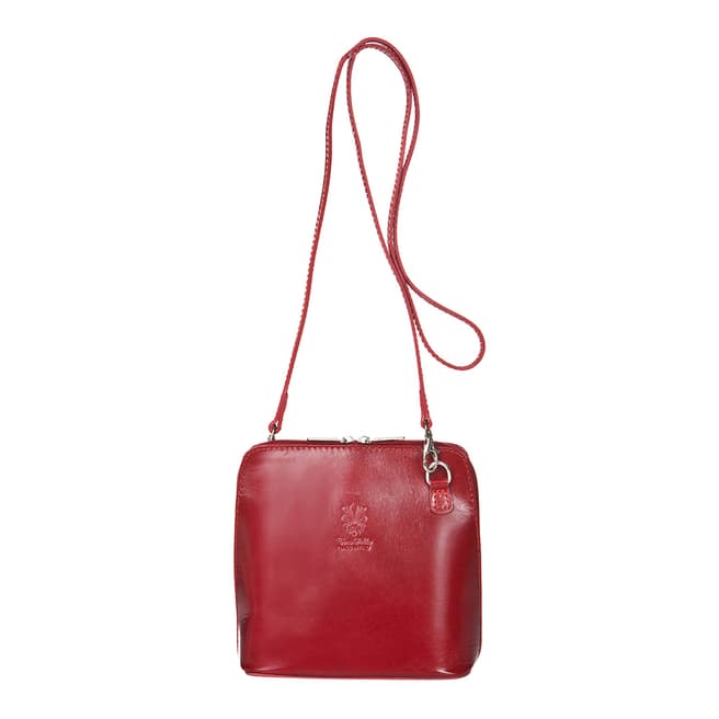 Giorgio Costa Red Polished Leather Shoulder Bag