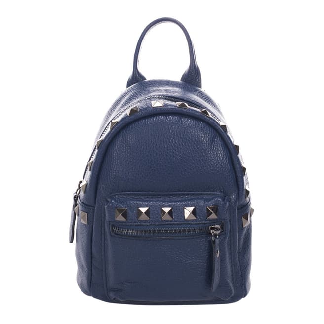 Massimo Castelli Blue Leather Handbag