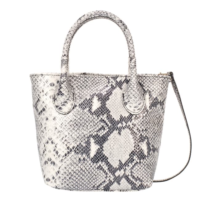 Lisa Minardi Grey Snake Print Top Handle Bag