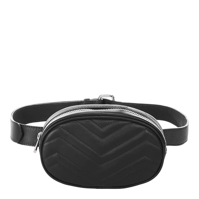 Markese Black Quilted Leather Belt Bag