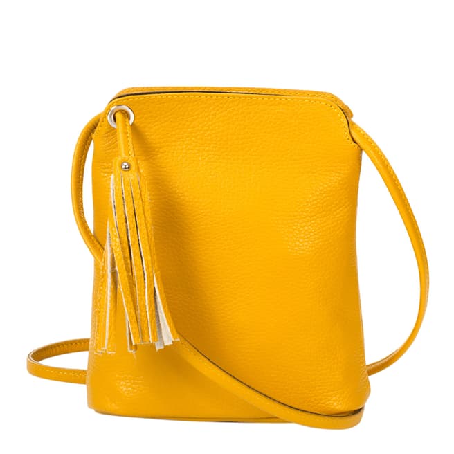 Massimo Castelli Yellow Blue Tassel Crossbody Bag