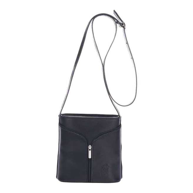 Giulia Massari Black Leather Crossbody Bag