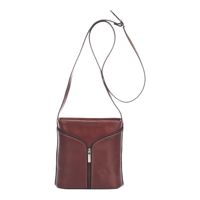 Giulia Massari Brown Leather Crossbody Bag