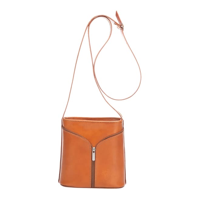 Giulia Massari Cognac Leather Crossbody Bag