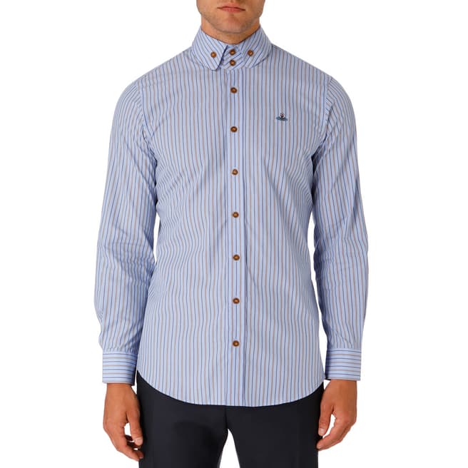 Vivienne Westwood Blue Stripe Button Down Krall Shirt