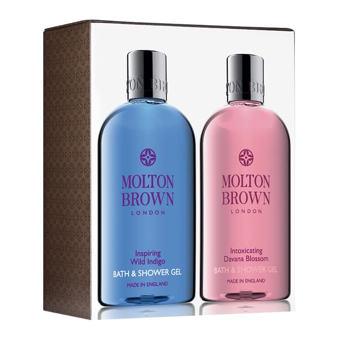 Molton Brown Wild Indigo & Davana Bath & Shower Gel Set WORTH £28