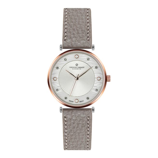Frederic Graff Women's Grey Lychee Jungfrau Leather Watch 38mm