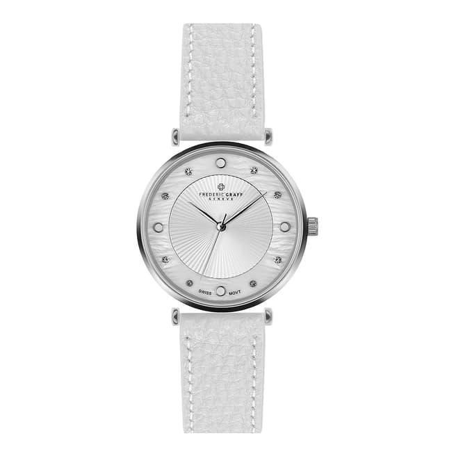 Frederic Graff Women's White Lychee Jungfrau Leather Watch 38mm