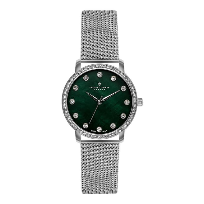 Frederic Graff Women's Silver Mont Gele Mesh Watch 36mm