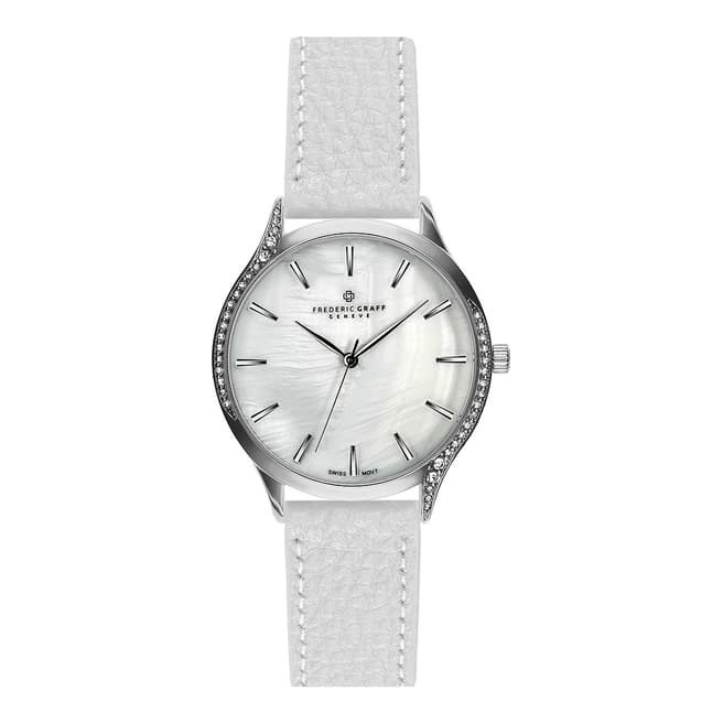 Frederic Graff Women's White Clariden Leather Watch 36mm
