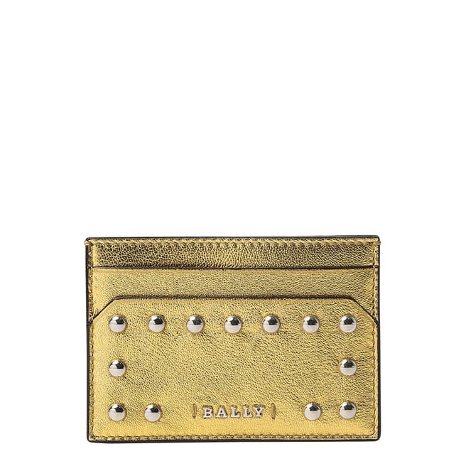 BALLY Gold Tigi Laminated Leather Cardholder