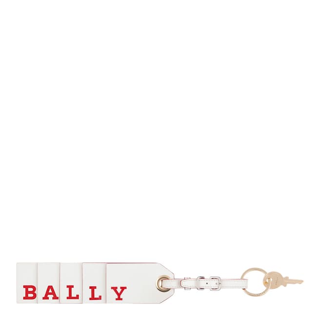BALLY Bone Bally Flag Leather Keyring