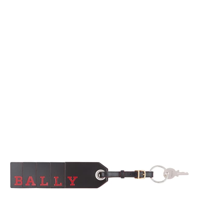 BALLY Black Bally Flag Leather Keyring