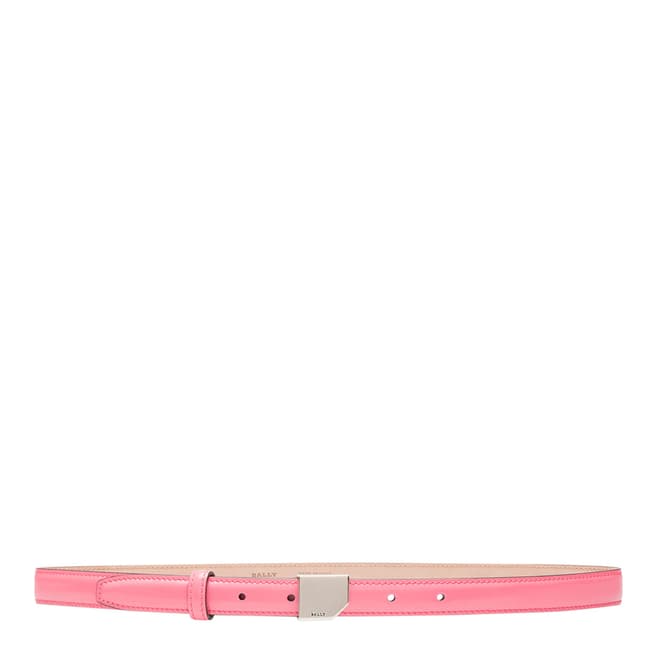 BALLY Pink Mosconi Leather Skinny Belt