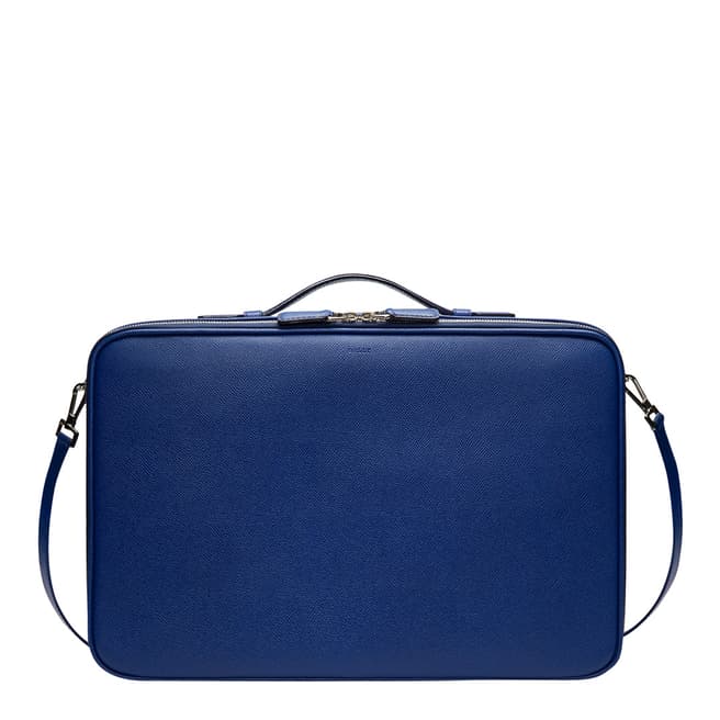 BALLY Sapphire Blue Nosor Medium Leather Briefcase