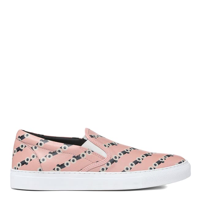 BOSS Pink Road Slip On Leather Trainers