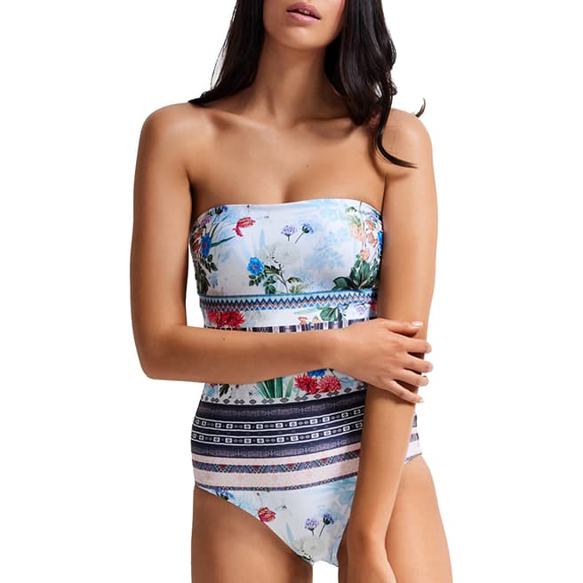 Milea By Seafolly Blue Global Nomad Bandeau Maillot