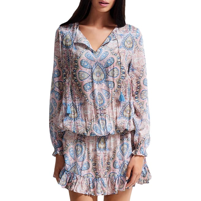 Milea By Seafolly Pink Chinoiserie Swing Dress