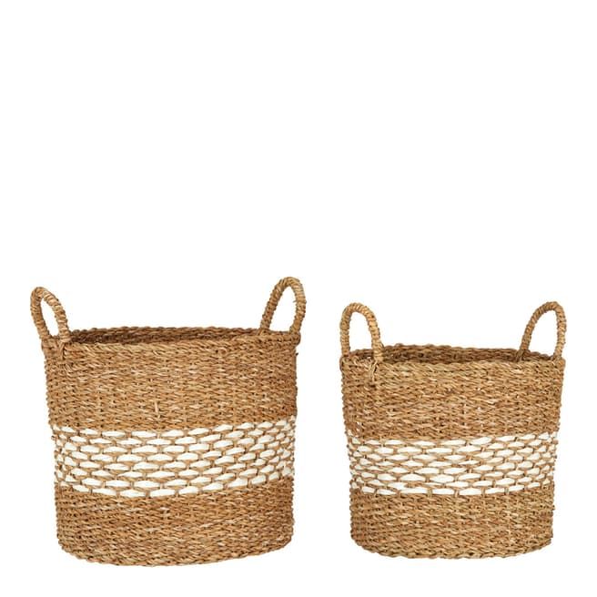 Fifty Five South Set of 2 Round Seagrass Baskets