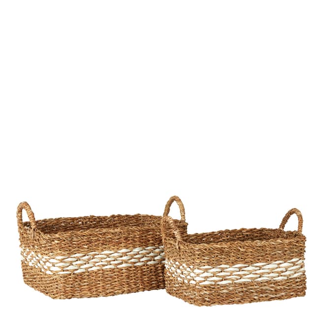Fifty Five South Set of 2 Rectangular Seagrass Baskets