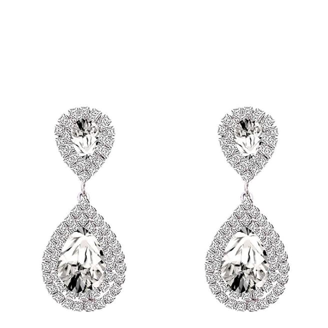 Liv Oliver Silver Crystal Statement Earrings