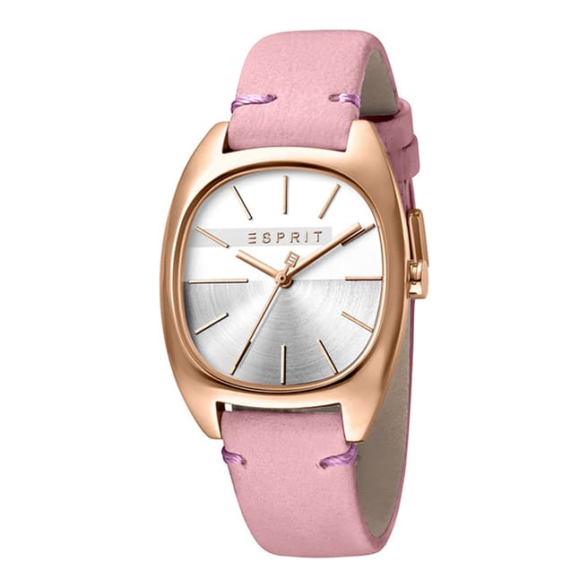 Esprit Silver Pink Calf Leather Watch