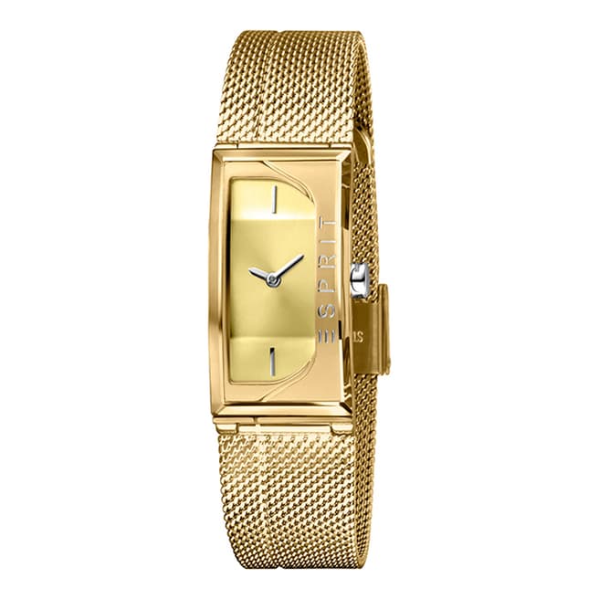 Esprit Champagne Stainless Steel Mesh Gold Plated Watch