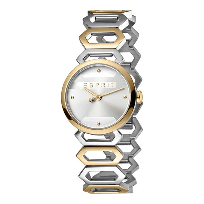 Esprit Silver Stainless Steel, Ip Two-Tone Gold Plated Watch