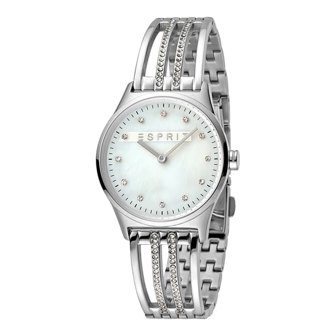 Esprit White Mop Stainless Steel + White Stones Watch