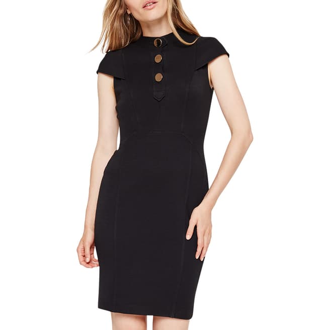 Damsel In A Dress Black Maddie Button Dress
