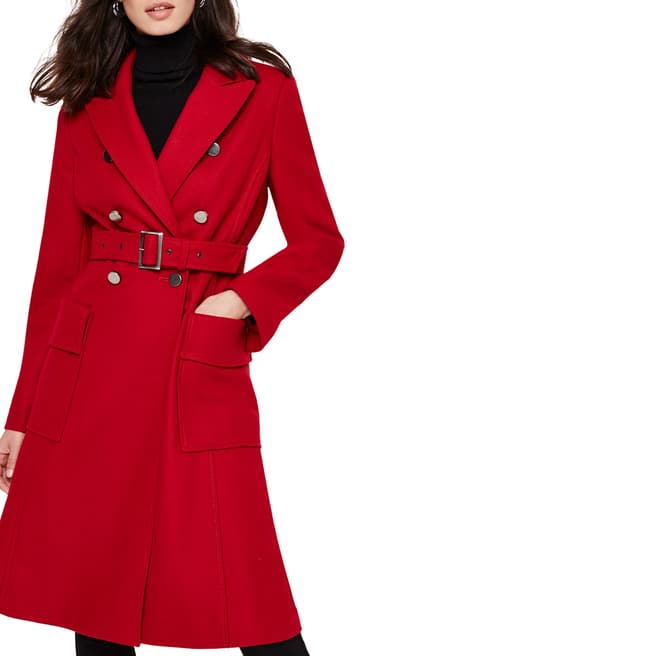 Damsel In A Dress Red Roxi Belted Coat