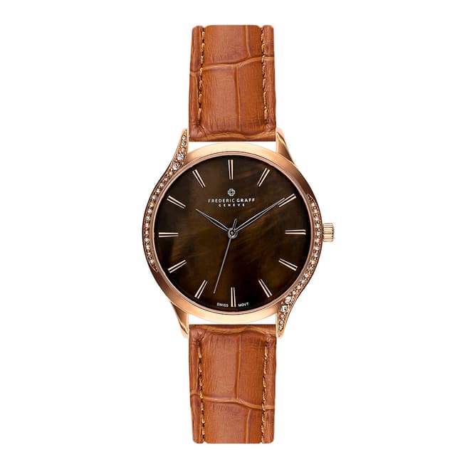 Frederic Graff Women's Ginger Brown Basodino Leather Watch 38mm