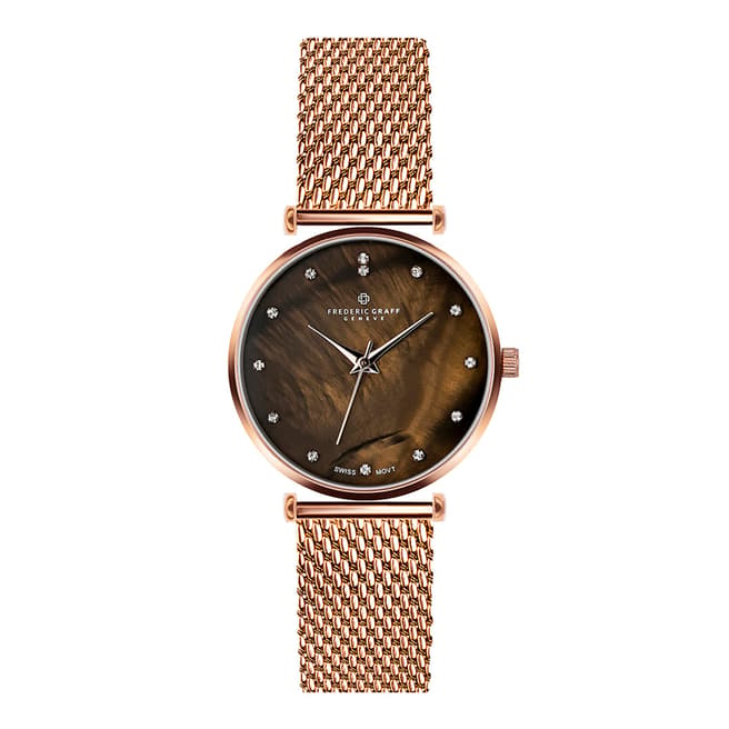 Frederic Graff Women's Rose Gold Mont Brule Mesh Watch 36mm
