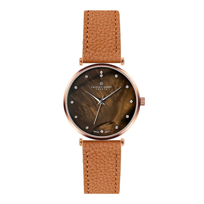 Frederic Graff Women's Ginger Brown Mont Brule Leather Watch 36mm