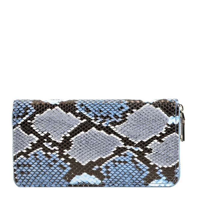 Carla Ferreri Blue Leather Wallet