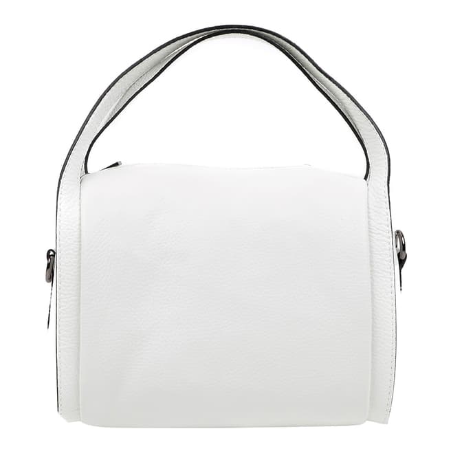 Luisa Vannini White Leather Top Handle Bag