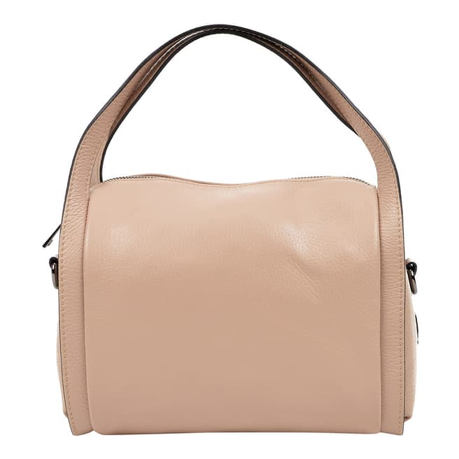 Luisa Vannini Cream Leather Top Handle Bag