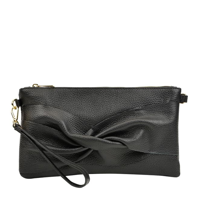 Carla Ferreri Black Leather Shoulder Bag