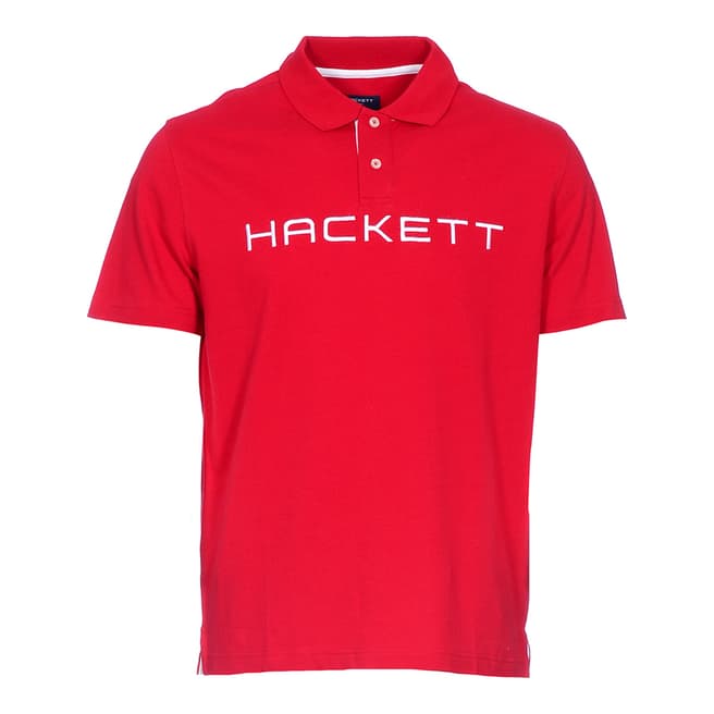 Hackett Red Logo Cotton Pique Polo Shirt