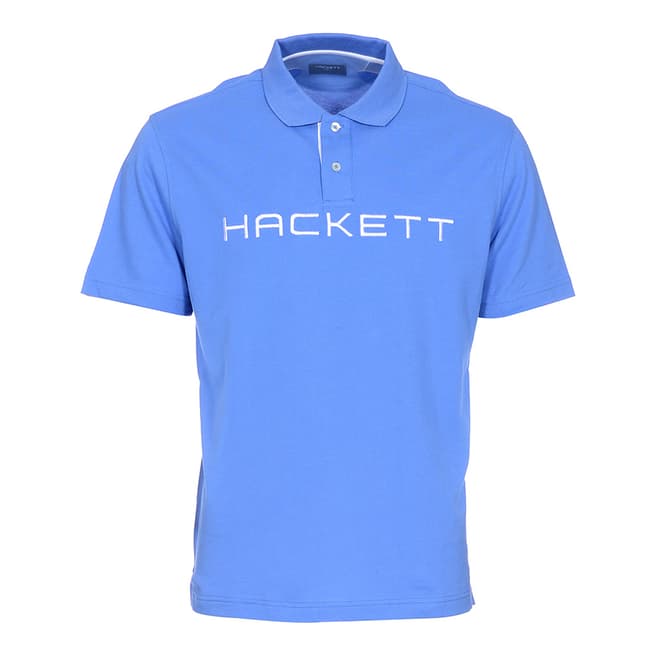 Hackett Light Blue Logo Cotton Pique Polo Shirt
