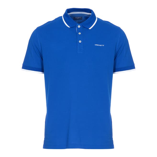 Hackett Blue Cotton Pique Polo Shirt