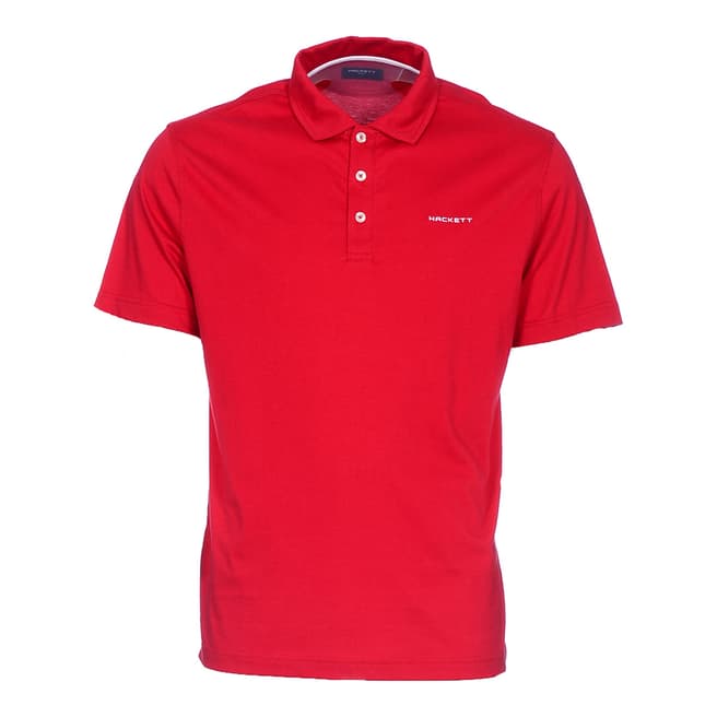 Hackett Red Washed Jersey Polo Shirt