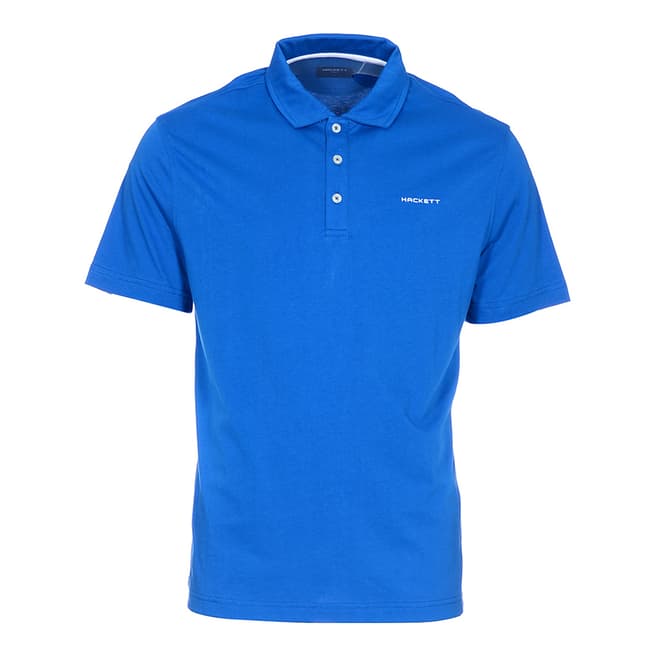Hackett Blue Washed Jersey Polo Shirt