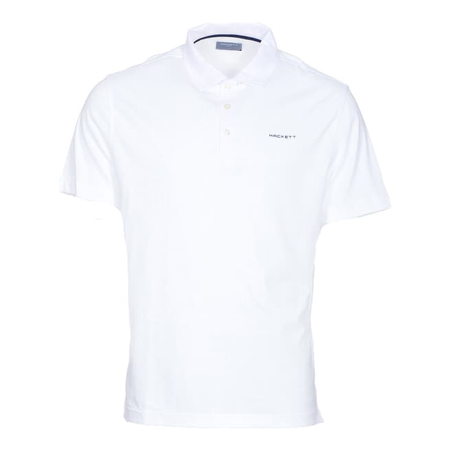 Hackett White Washed Jersey Polo Shirt