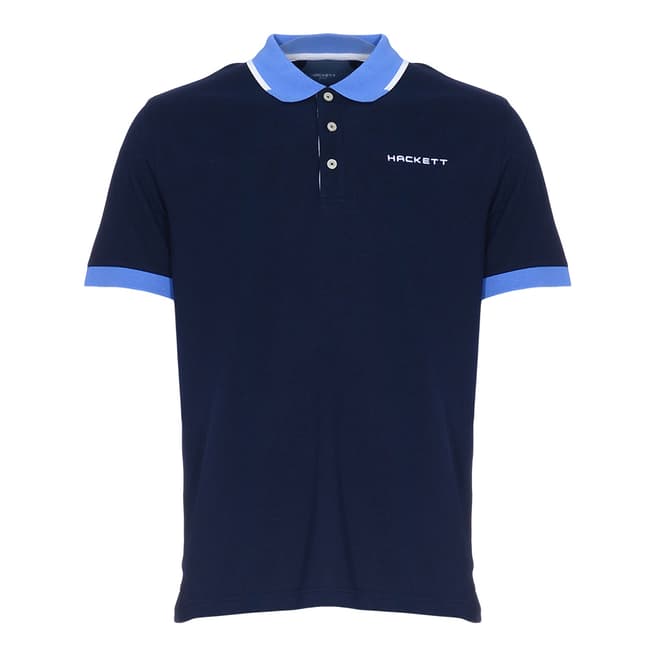 Hackett Navy/Blue Donald Cotton Polo Shirt