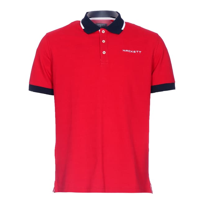 Hackett Red/Navy Donald Cotton Polo Shirt