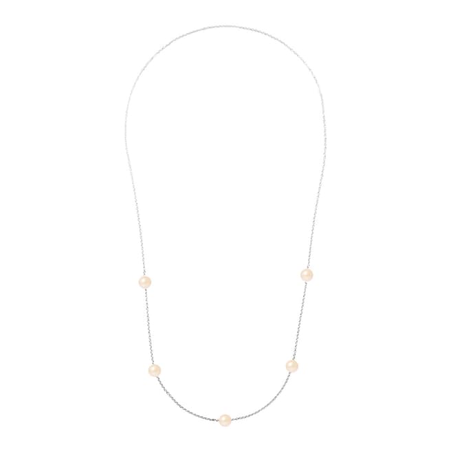 Mitzuko Natural Pink Silver Round Pearl Necklace 9-10cm