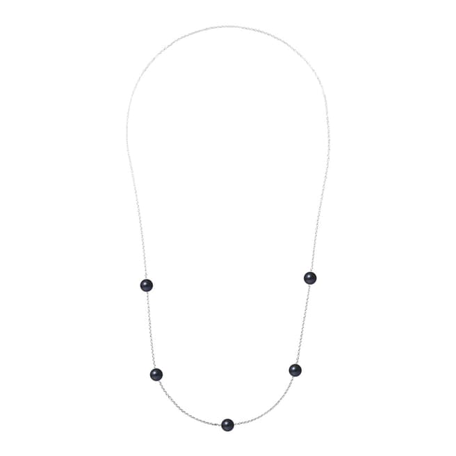 Mitzuko Black Tahitian Silver Round Pearl Necklace 9-10cm